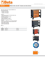 Mobile Roller Cab 7 Drawers Side Shelves 1100kg Capacity - Beta Tools RSC24L/7-A - Image 8