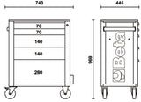 Mobile Roller Cab 5 Drawers Reinforced Worktop 800kg Capacity - Beta Tools RSC24/5-A - Image 2