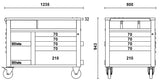 SuperTank Trolley with Wood Worktop, 10 Drawers, 588x367mm, 150mm Castors, 1200kg Load Capacity - Beta Tools RSC28-R - Image 5
