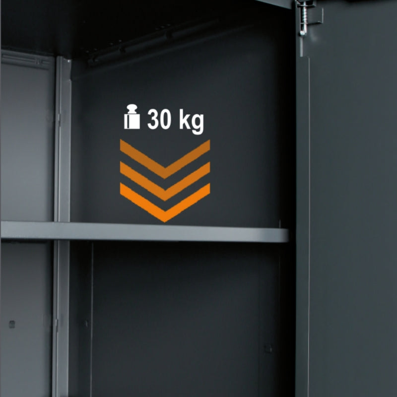 Sheet Metal Single-Door Tool Cabinet for RSC50, 590x615mm Interior, 4 Adjustable Shelves, Folding Clothes Rail, Lock, Adjustable Feet - BetaRSC50 RSC50 A1 - Image 2