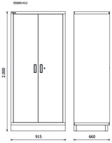 Sheet Metal Two-Door Tool Cabinet for RSC50, 910x615mm Interior, 4 Adjustable Shelves, Lock, Adjustable Feet - BetaRSC50 RSC50 A2 - Image 3