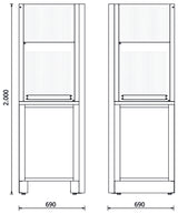 Self-Supporting Complete Corner for RSC50, 630x630mm Worktop, Shockproof PVC Coat, Includes 2 Lower Panels 650x625mm, 2 Upper Panels 650x400mm, Complete Framework - BetaRSC50 RSC50 AC-G - Image 3