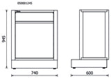 Fixed Sorted Waste Collection Module for RSC50, Pull-out Compartment 588x355x580mm, 2 Interior Containers, Adjustable Feet - BetaRSC50 RSC50 CS - Image 3