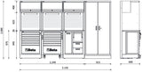 Workshop Equipment Combination RSC50 with 2.240mm Worktop, Drawers, Roller Cab, and Tool Panels - BetaRSC50 RSC50 F - Image 3