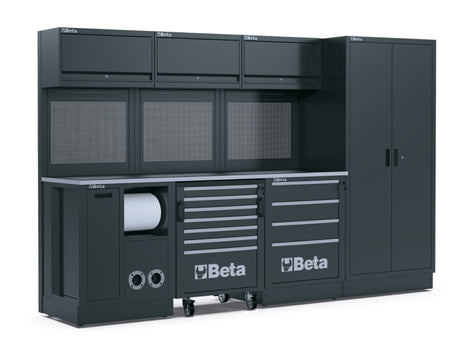 Workshop Equipment Combination RSC50 with 2.240mm Worktop, Drawers, Roller Cab, and Tool Panels - BetaRSC50 RSC50 G - Image 1