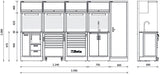 Workshop Equipment Combination RSC50 with 2.240mm Worktop, Drawers, Roller Cab, Sink, and Tool Panels - BetaRSC50 RSC50 H - Image 3