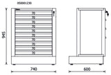 Fixed Module with 10 Drawers for RSC50, 588x367mm, Central Lock, Adjustable Feet - BetaRSC50 RSC50 M10 - Image 2