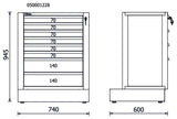 Fixed Module with 8 Drawers for RSC50, 588x367mm, Central Lock, Adjustable Feet - BetaRSC50 RSC50 M8 - Image 2