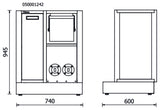 Fixed Service Module for RSC50, Empty, Holds Two Reels, Built-in Waste Bin, Paper Roll Compartment, Adjustable Feet - BetaRSC50 RSC50 MS-2AVV - Image 2