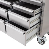 72" Brushed Stainless Steel 15-Drawer Tool Chest