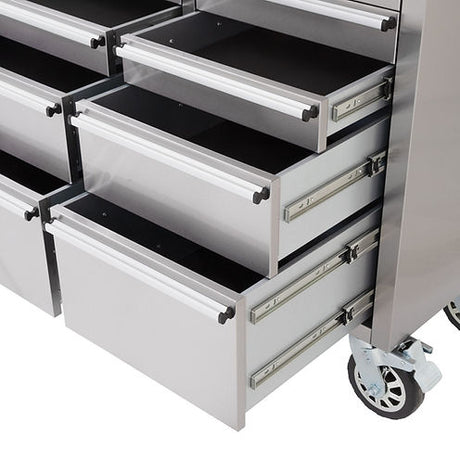 72" Brushed Stainless Steel 15-Drawer Tool Chest